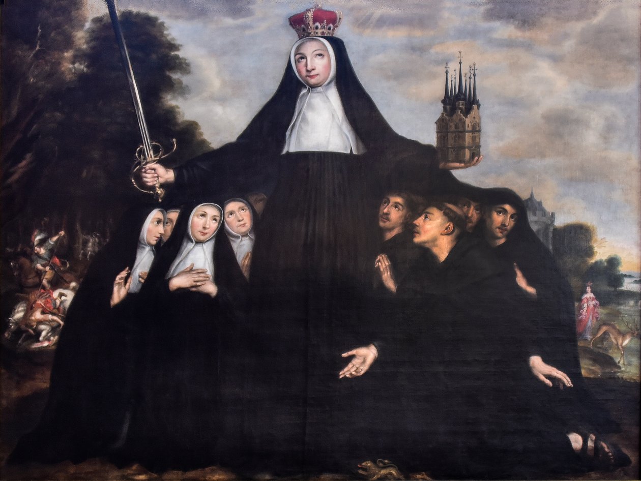 Jan Verhoeven (actief 1642-1676 ) Heilige Begga als beschermvrouw van begijnen en beggaarden Begijnhofkerk Mechelen 19-08-2023 door Jan Verhoeven