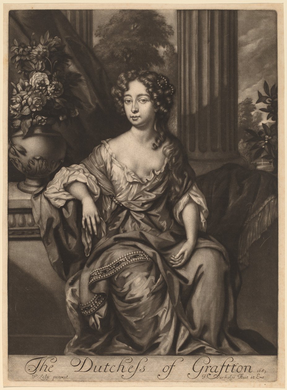 De hertogin van Grafton door Jan Verkolje I after Sir Peter Lely