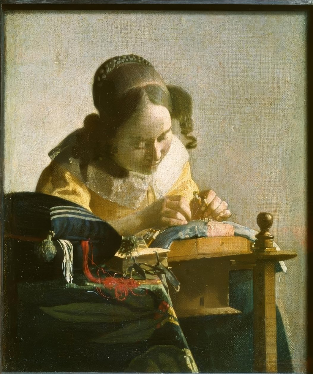 De kantwerkster door Jan Vermeer van Delft
