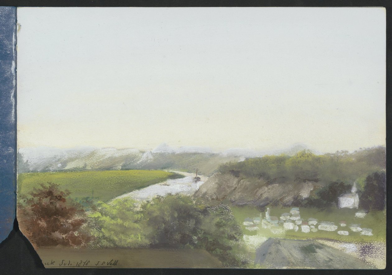 Berglandschap met een rivier door Jan Veth