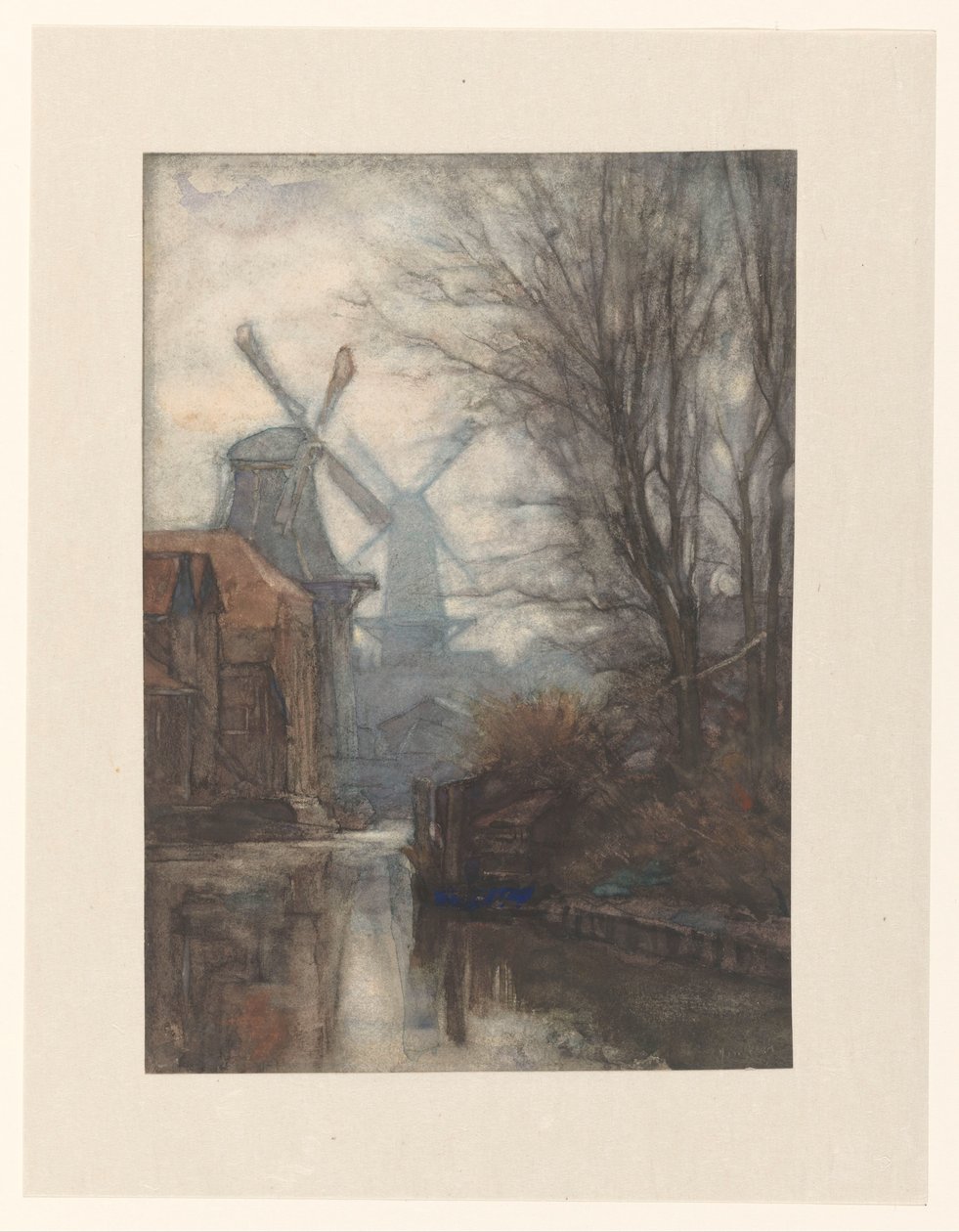 Molens aan een vaart door Jan Veth