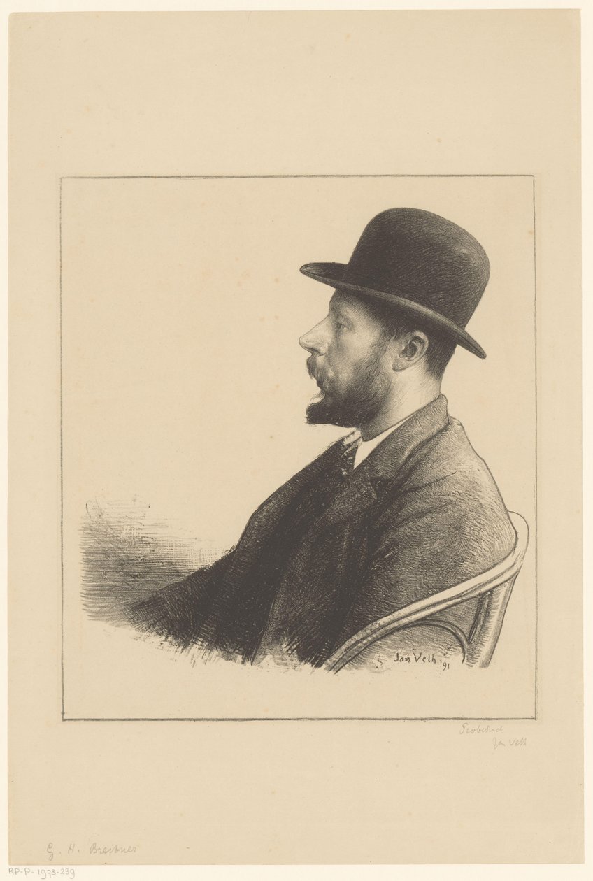 Portret van George Hendrik Breitner door Jan Veth