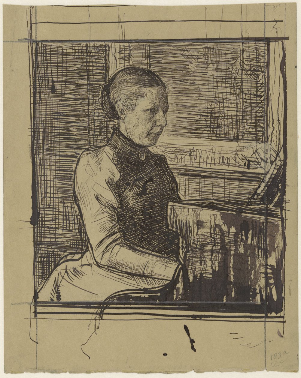 Portret van mevrouw Van Marken-Matthes door Jan Veth