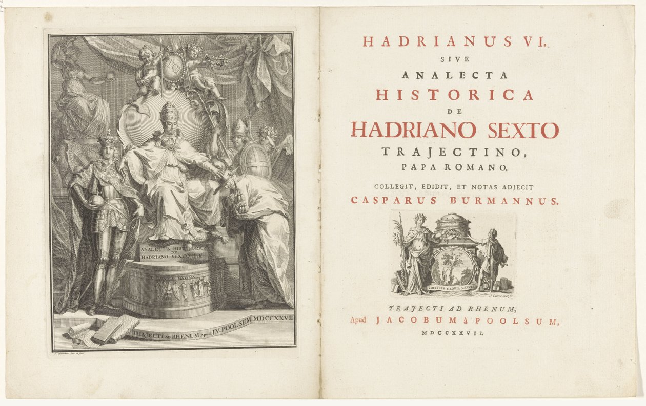 Tronende paus Adrianus VI door Jan Wandelaar