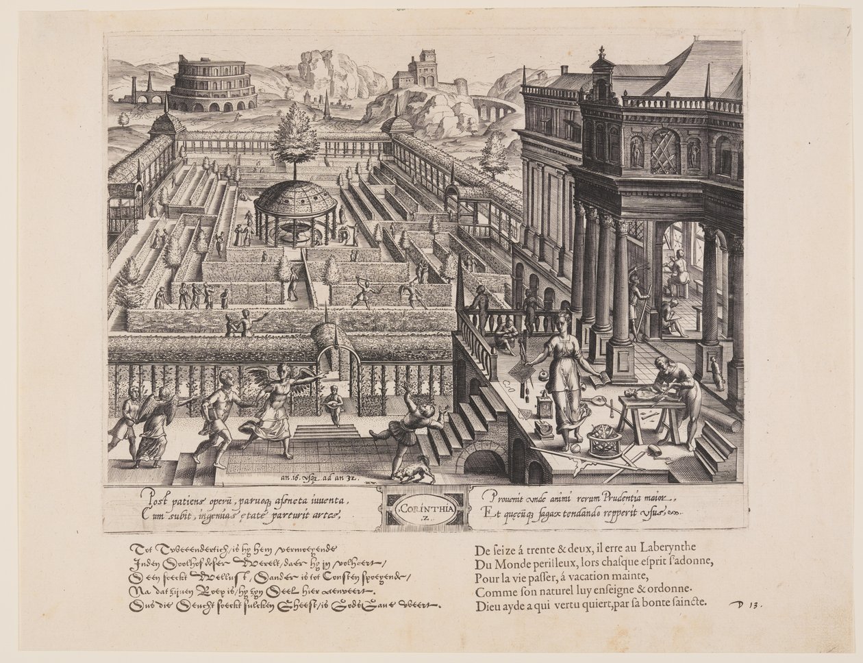 Korinthië, uit Theatrum Vitae Humanae (De tijdperken van de mens) door Jan Wierix