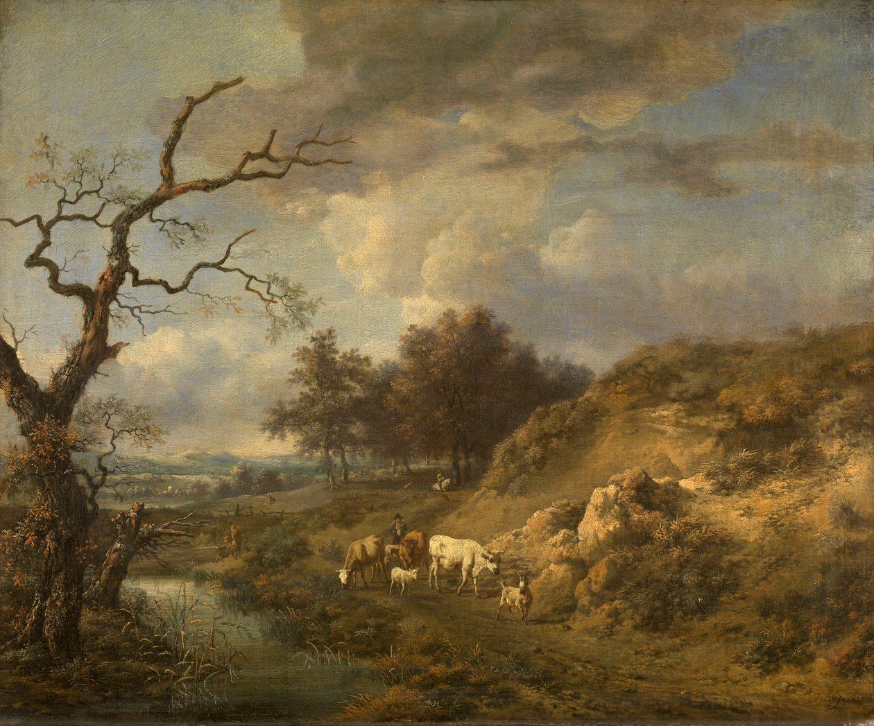 Landschap met vee door Jan Wijnants