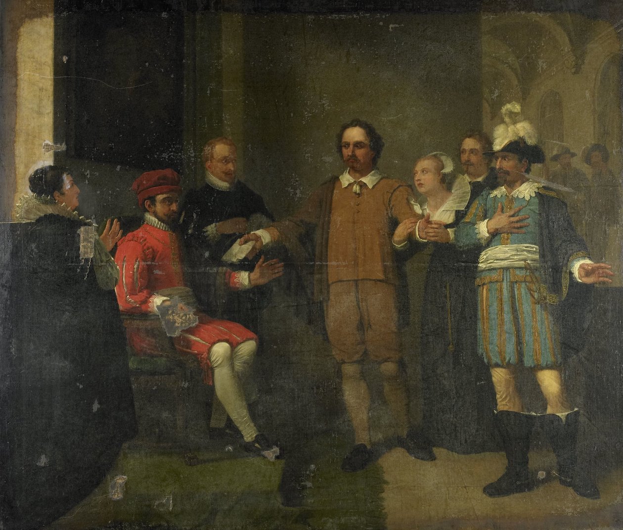 Jacob Simonsz de Rijk krijgt de Spaanse Gouverneur-Generaal Requesens zover om Marnix van Sint Aldegonde vrij te laten, 1575 door Jan Willem Pieneman