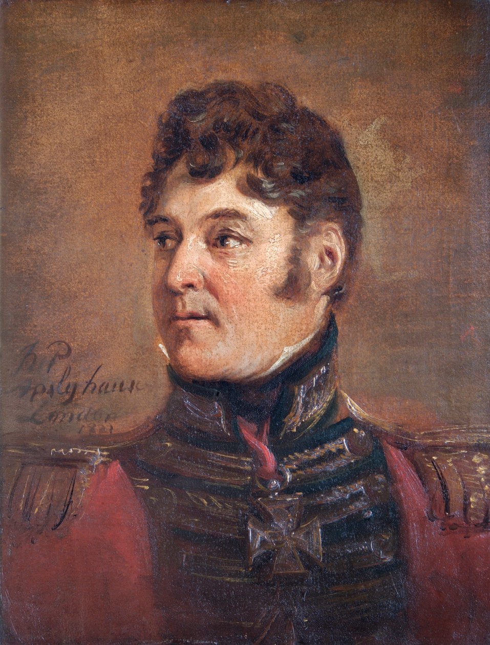Portret van generaal Sir Colin Halkett, Britse soldaat, 1821 door Jan Willem Pieneman