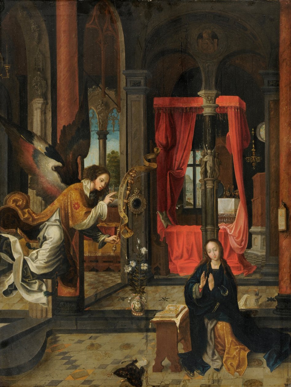 De annunciatie, 1520-30 door Jan de Beer
