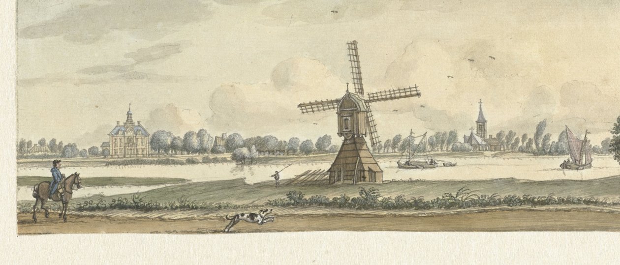 Gezicht op Tienhoven en het huis Herlaar door Jan de Beijer