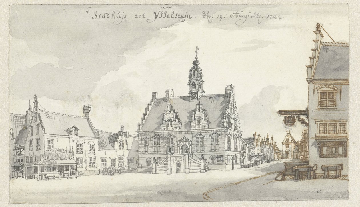 Gezicht op het Stadhuis van IJsselstein door Jan de Beijer