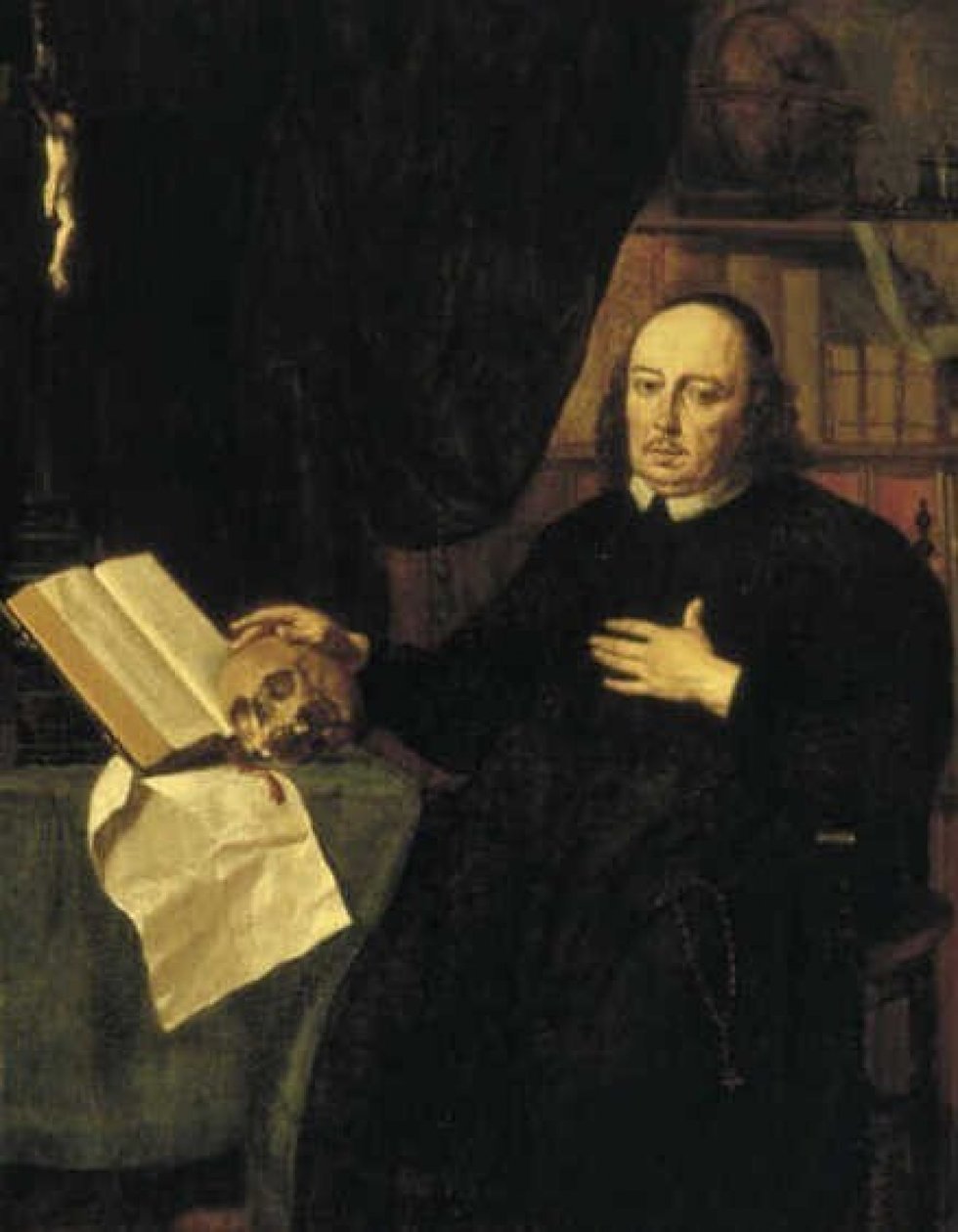 Portret van een pastoor door Jan de Bray