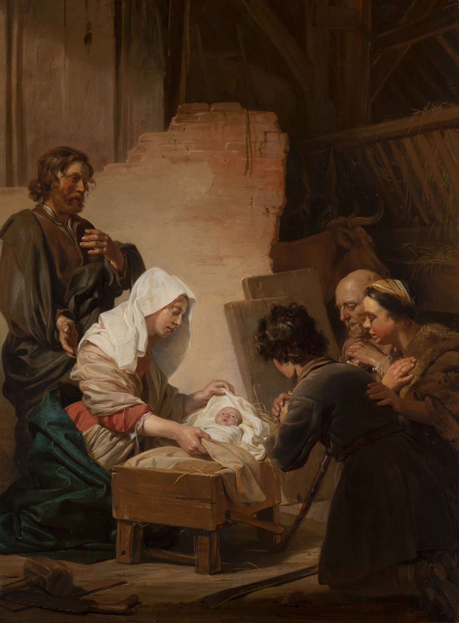 De aanbidding der herders door Jan de Bray