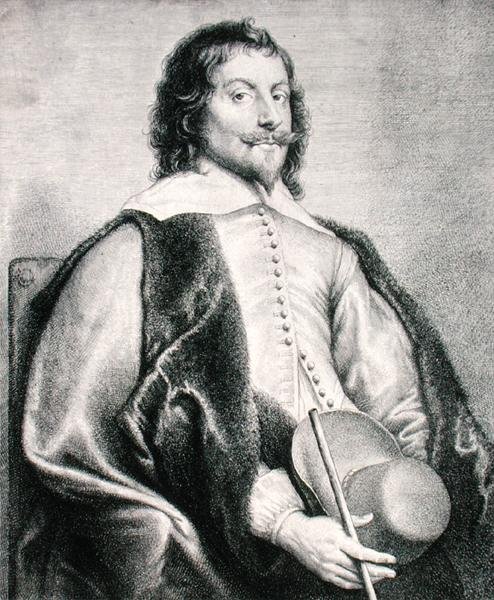 Nicolas Lanier (b.1588) gegraveerd door Lucas Vostermans door Jan the Elder (after) Lievens