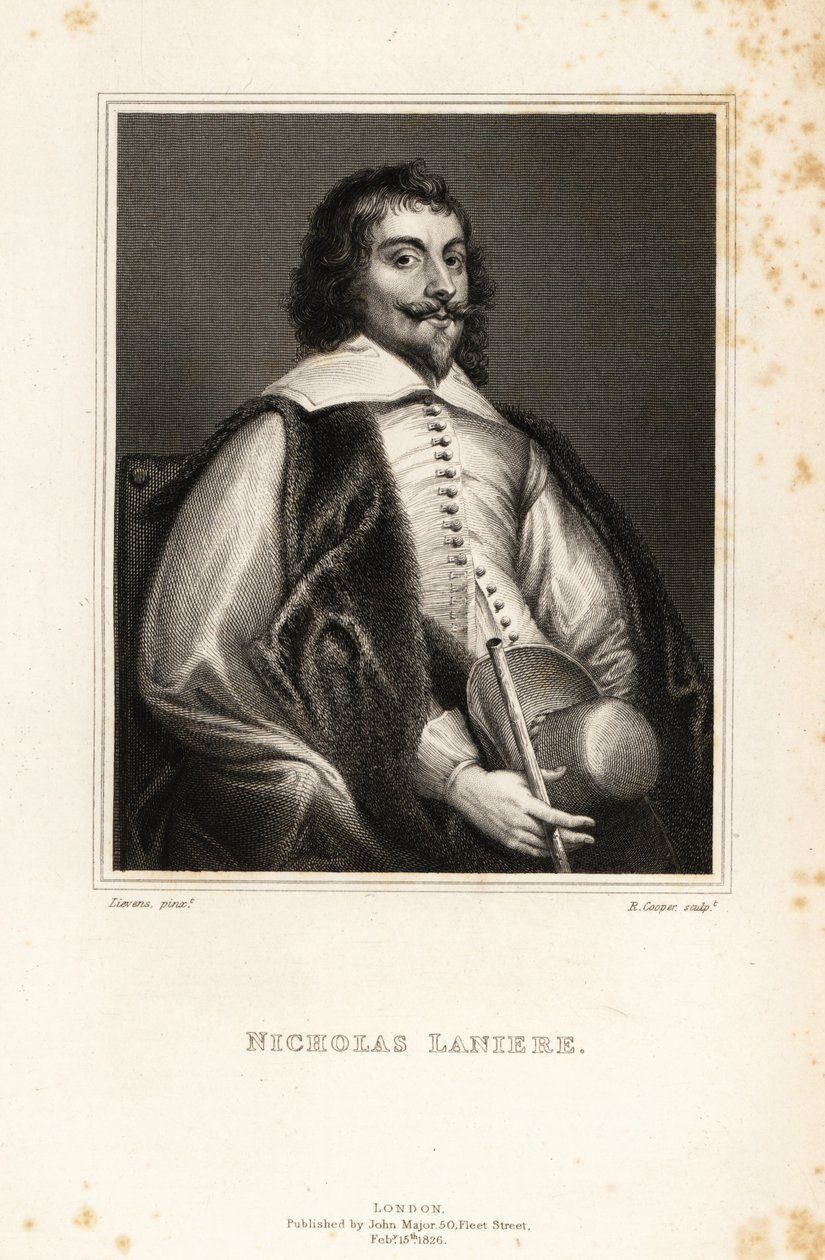 Portret van Nicholas Laniere, Engelse componist, Master of the King