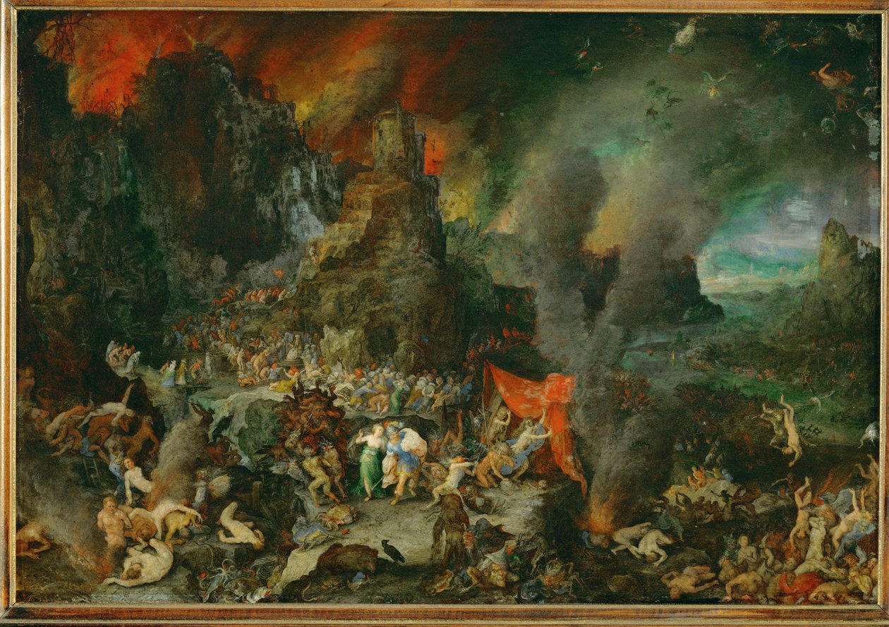 Aeneas en de sibille in Hades (schilderij op koper) door Jan the Elder Brueghel