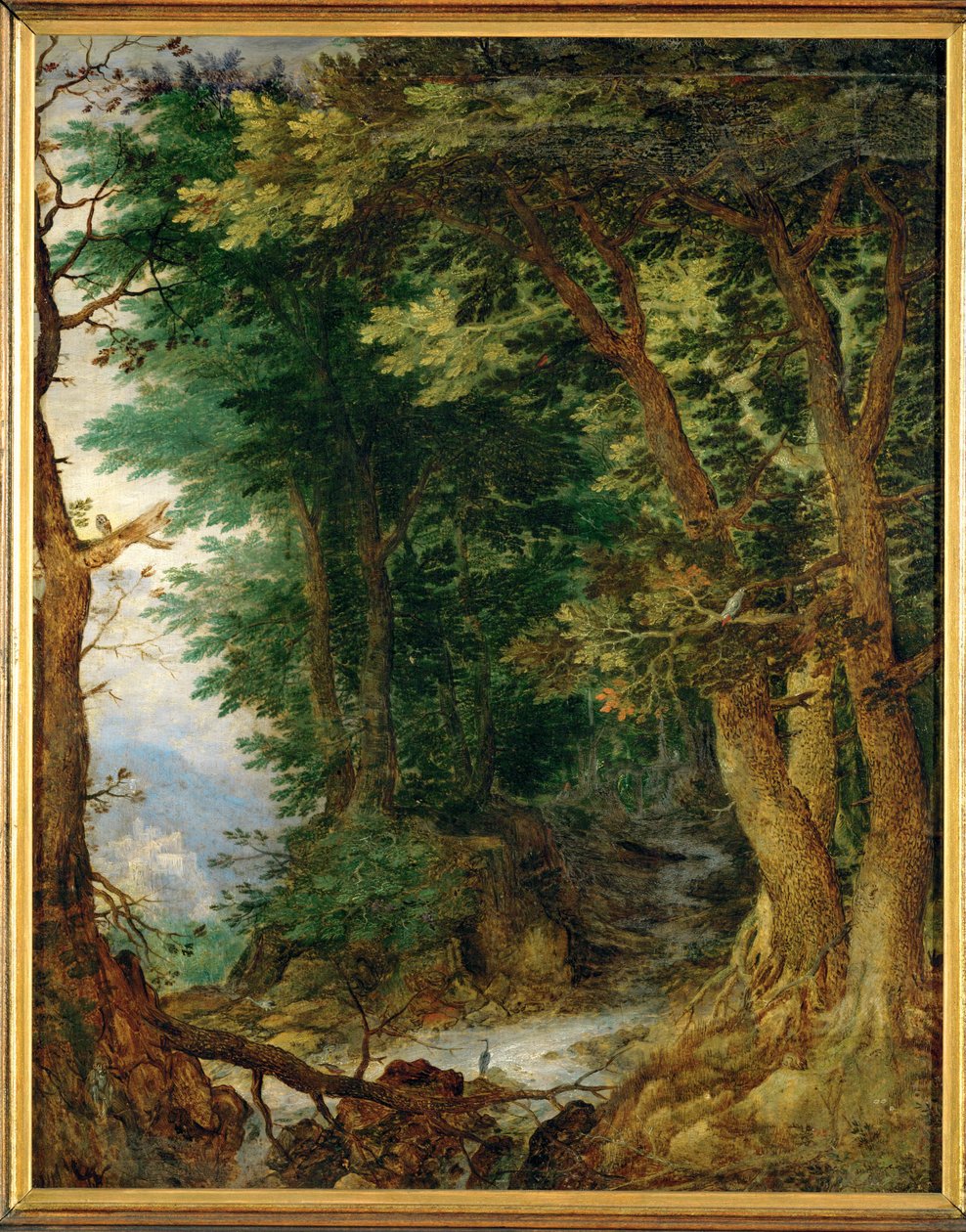 Landschap met hout (schilderij op eikenhout) door Jan the Elder Brueghel