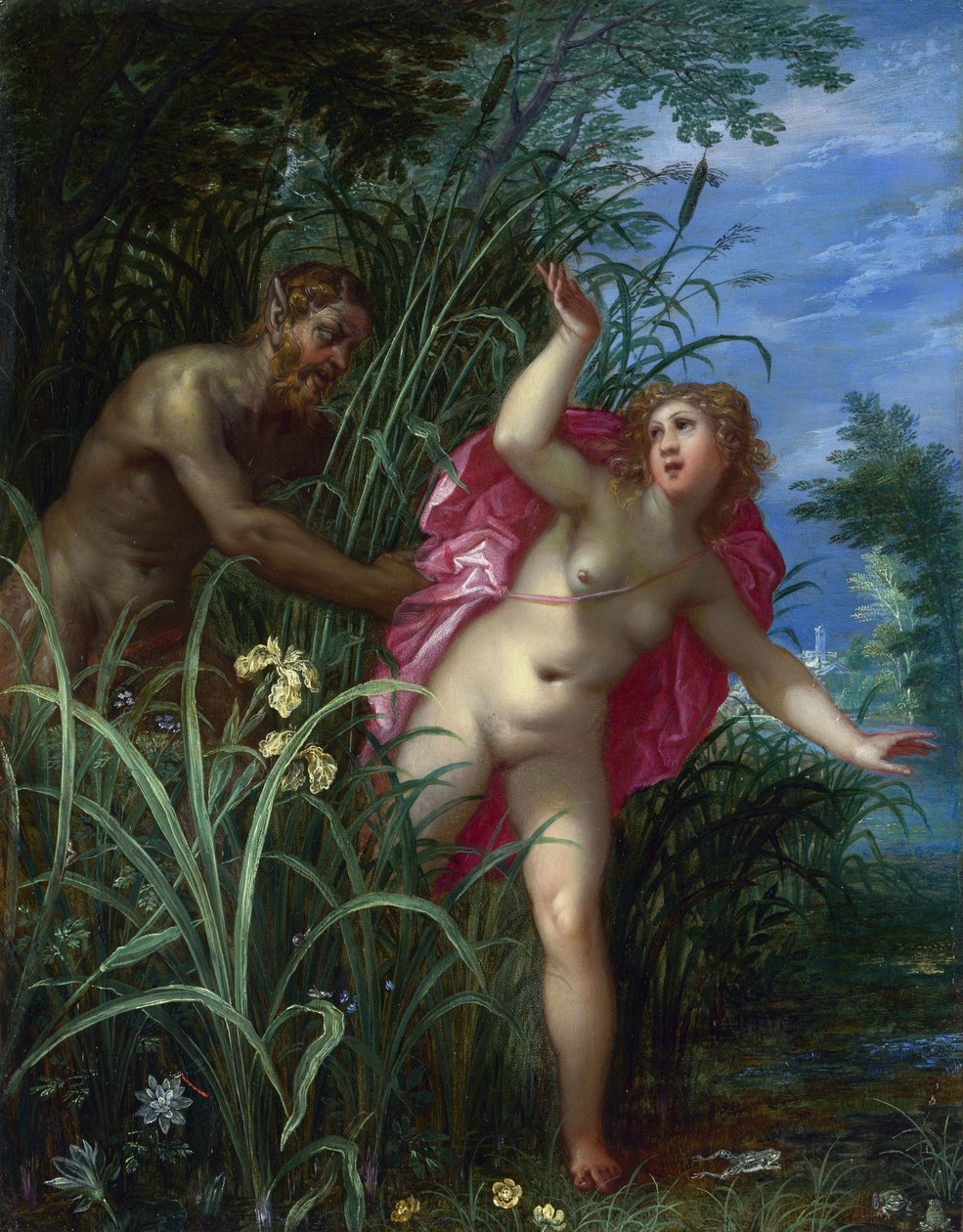 Pan achtervolgt Syrinx door Jan the Elder Brueghel