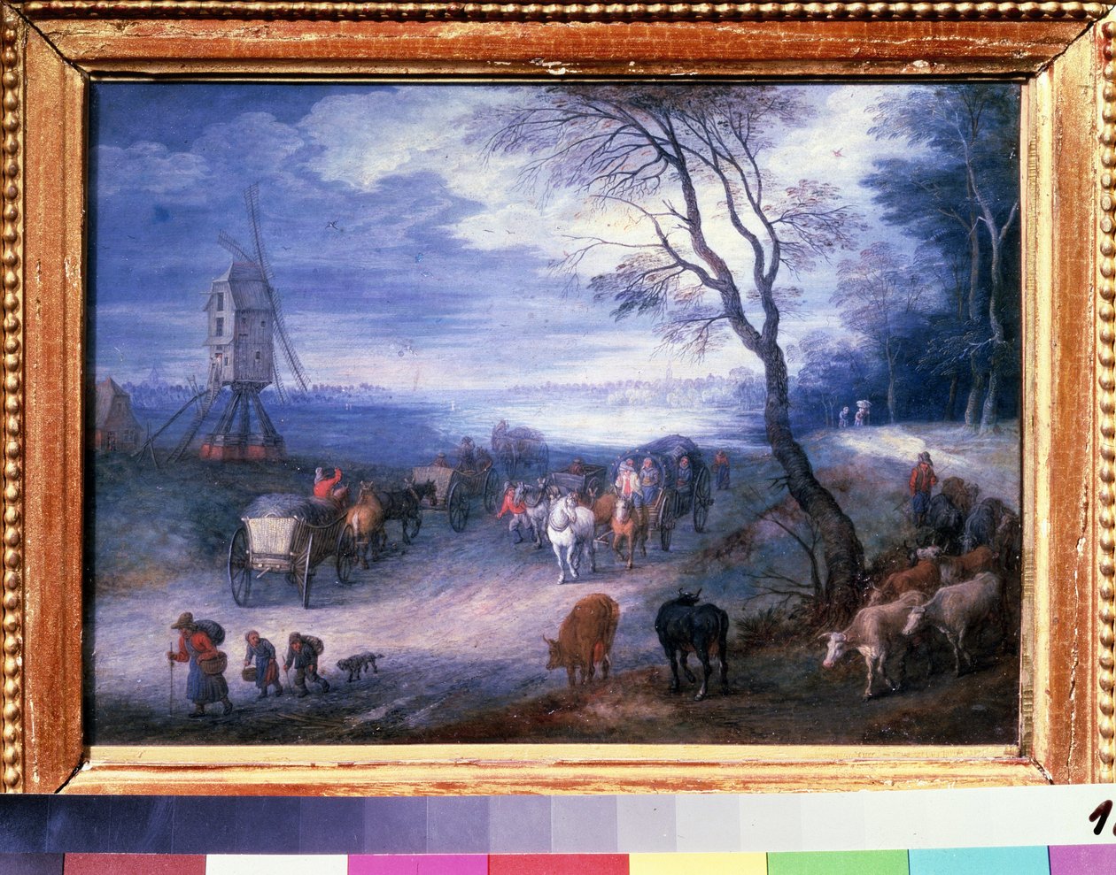 Landschap met een windmolen door Jan the Elder Brueghel