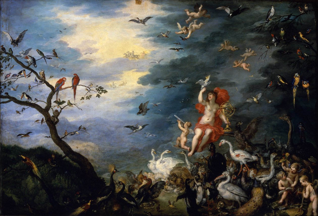 De Allegorie van de Lucht, uit een serie over de "Allegorie van de Elementen" door Jan the Elder Brueghel