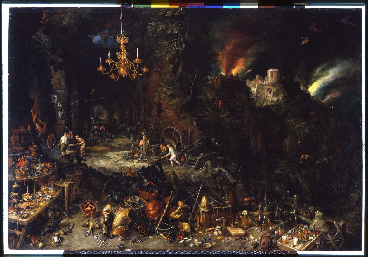 De brand door Brueghel Jan I (1568-1625) 1621 door Jan the Elder Brueghel