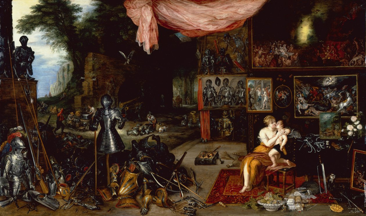 De vijf zintuigen, aanraking door Jan the Younger Brueghel