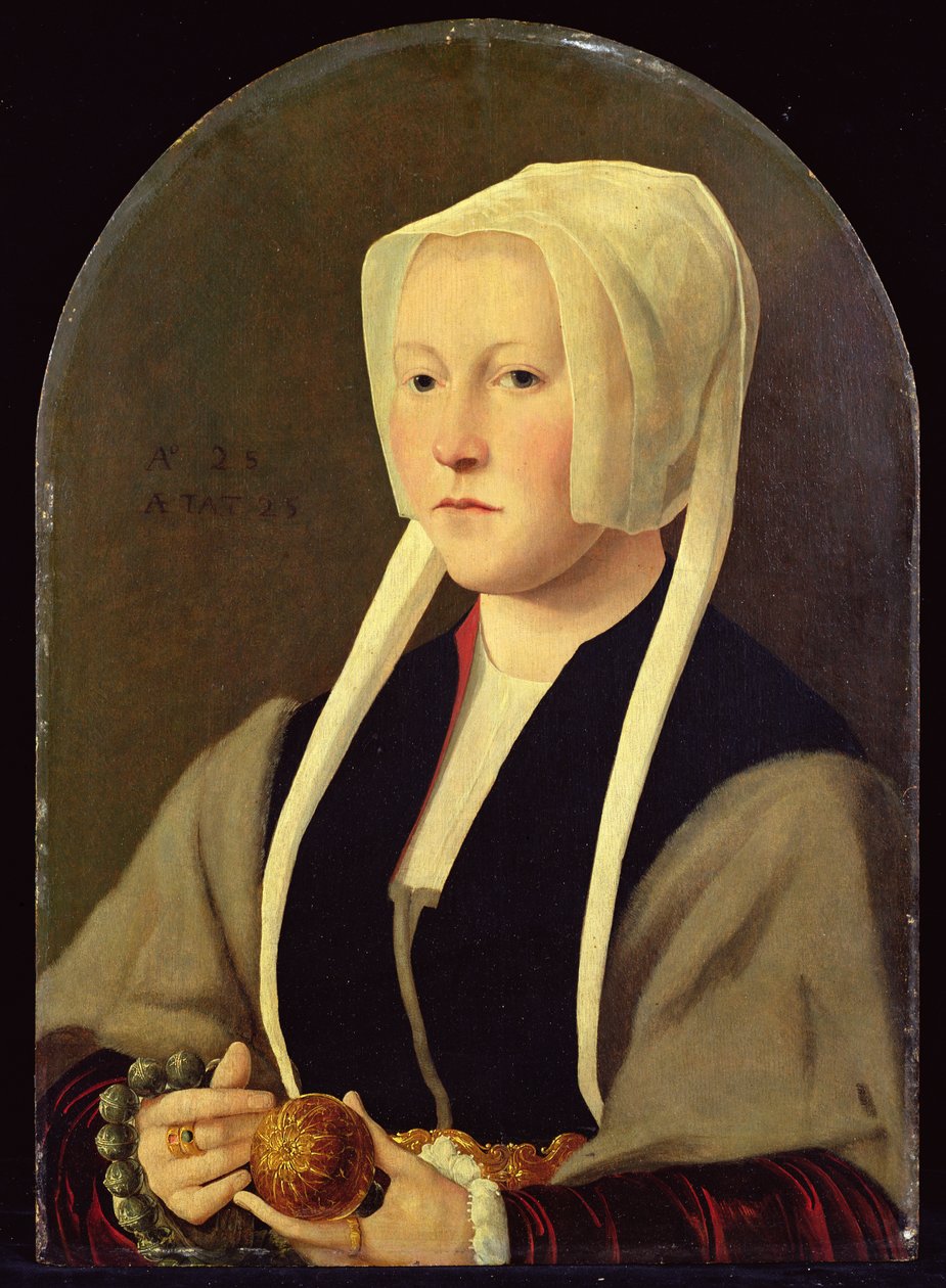 Portret van een dame door Jan van (attr. to) Scorel