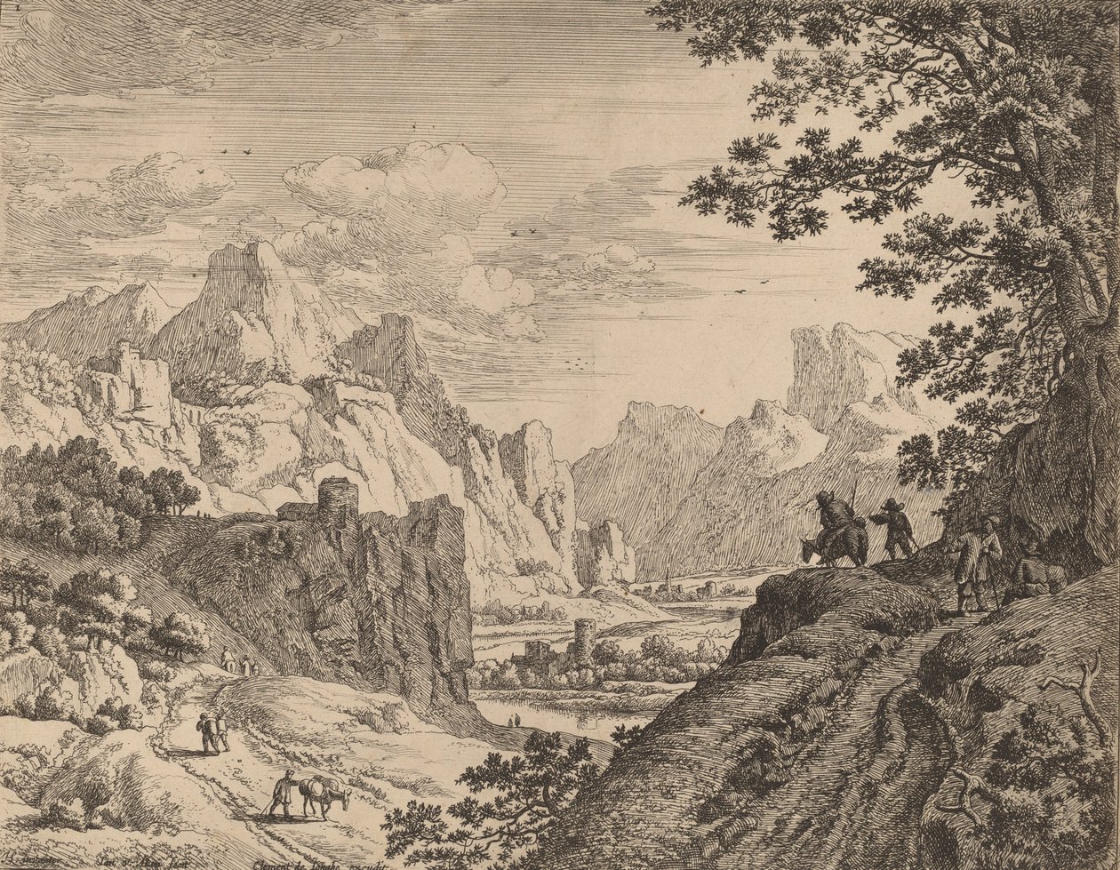Uitzicht op de Rijn door Jan van Aken