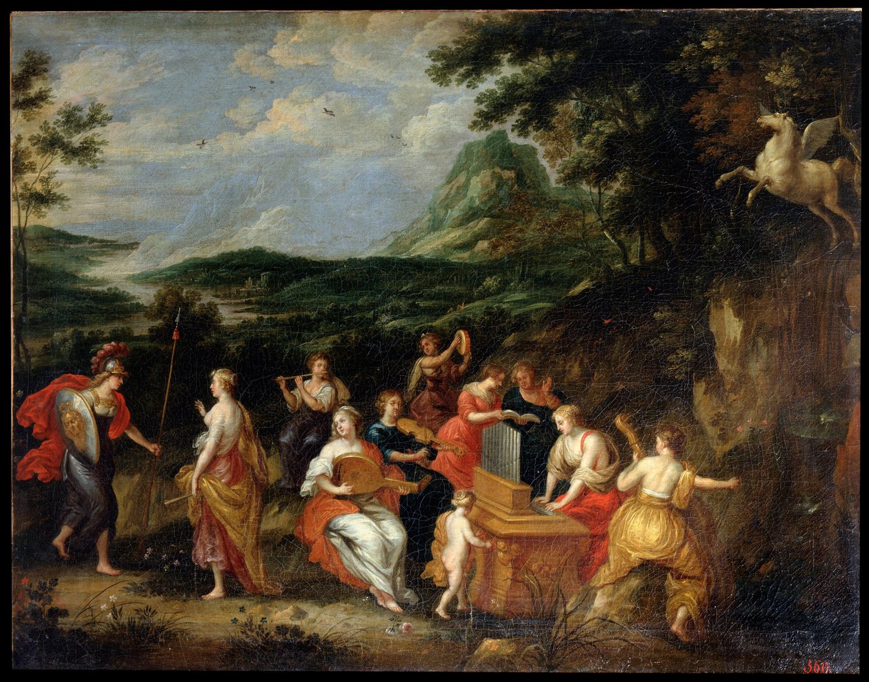 Pallas Athena en Muzen door Jan van Balen