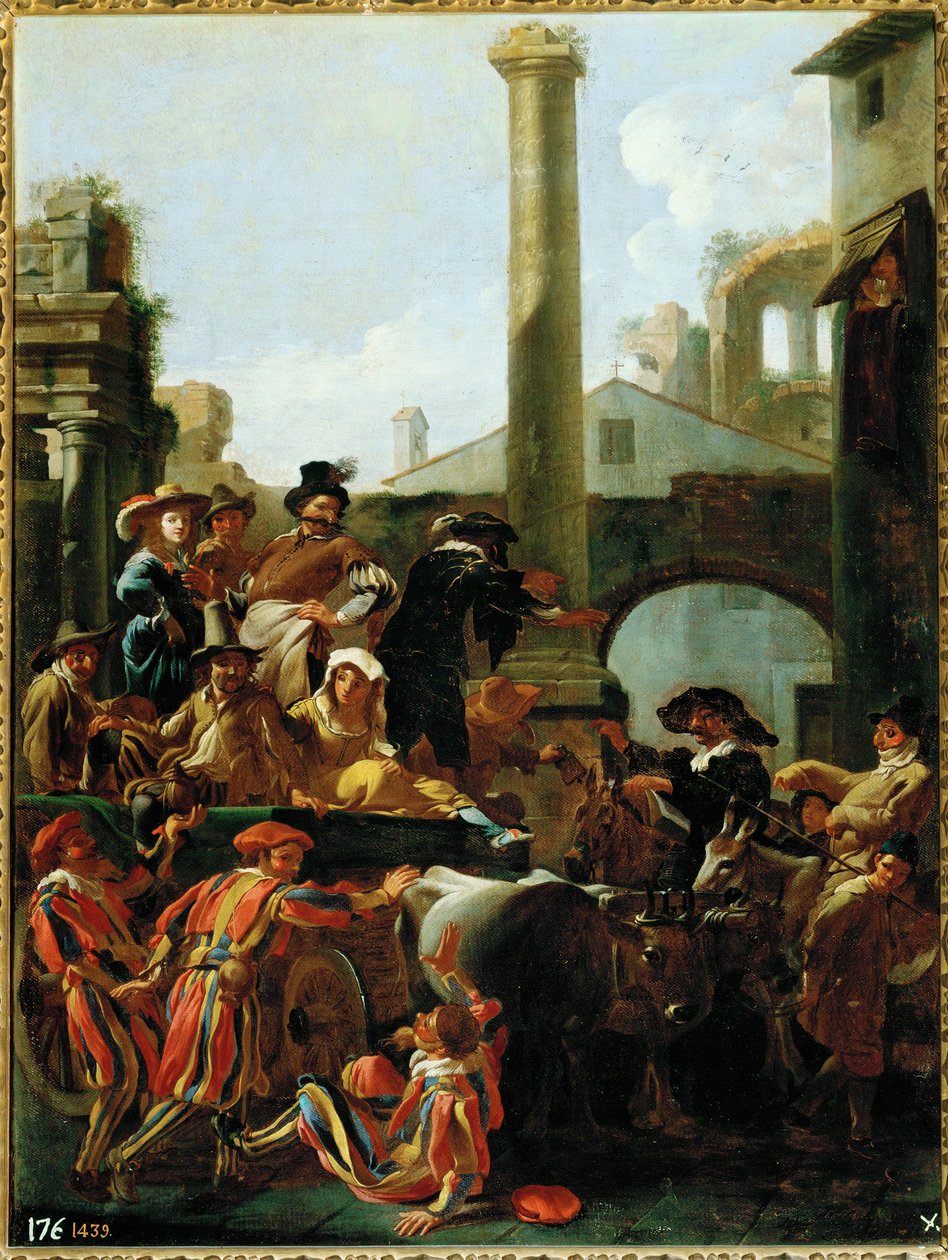 Romeins carnaval (schilderij op doek) door Jan van Bike Miel