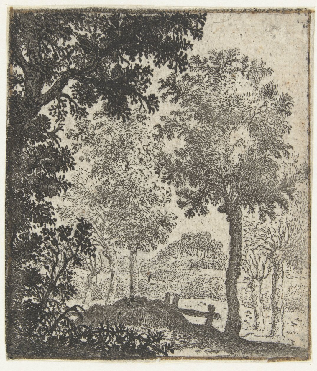 Landschap met grote boom op voorgrond door Jan van Brosterhuyzen