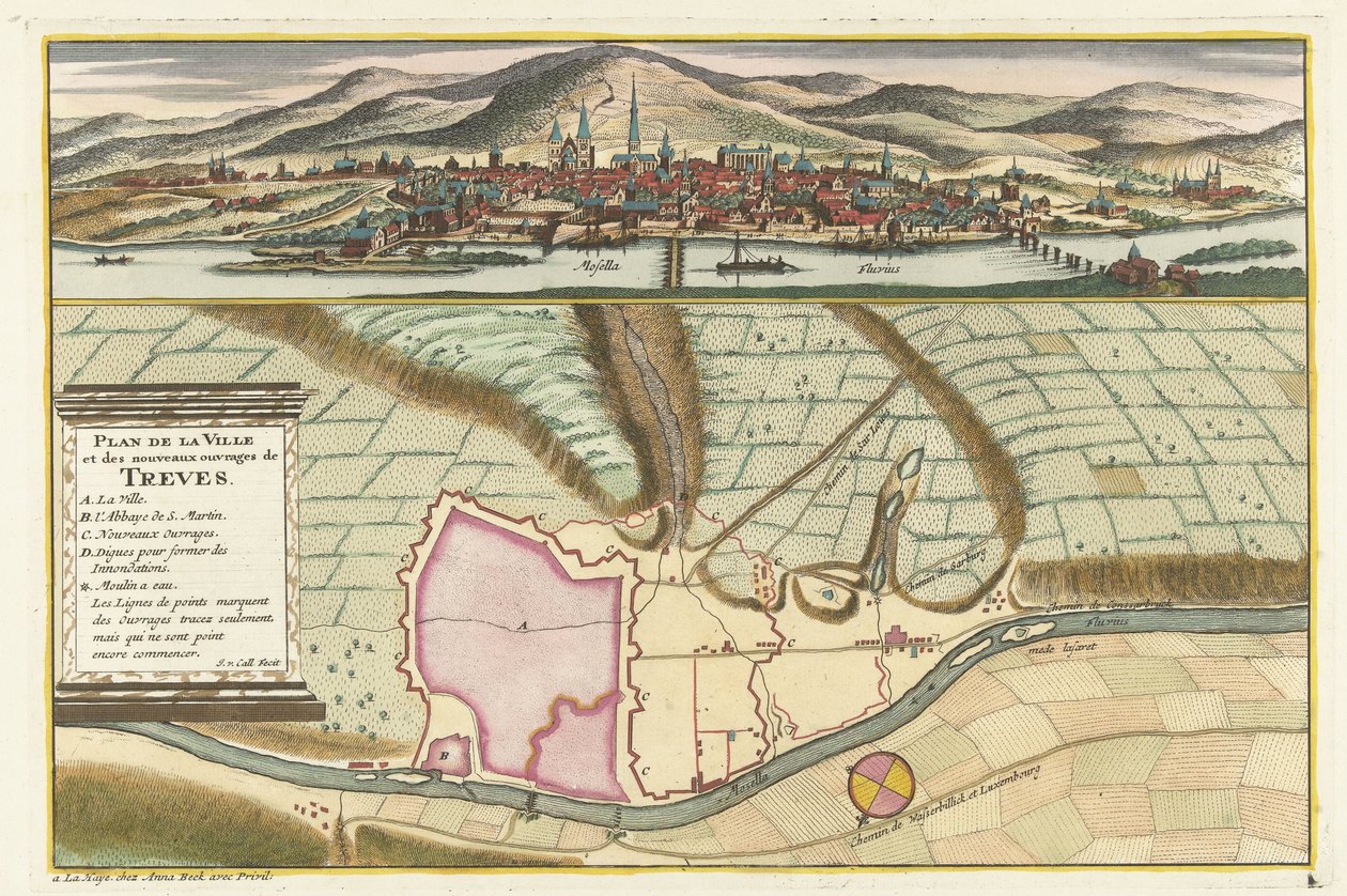 Plattegrond van Trier, 1704 door Jan van Call (II)