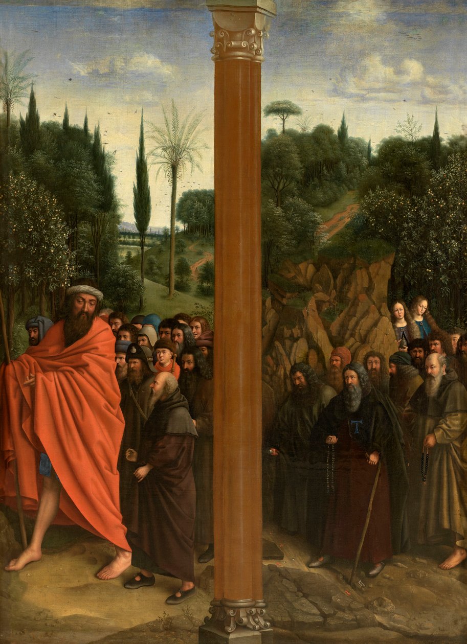 Heilige kluizenaars en heilige pelgrims door Jan van Eyck