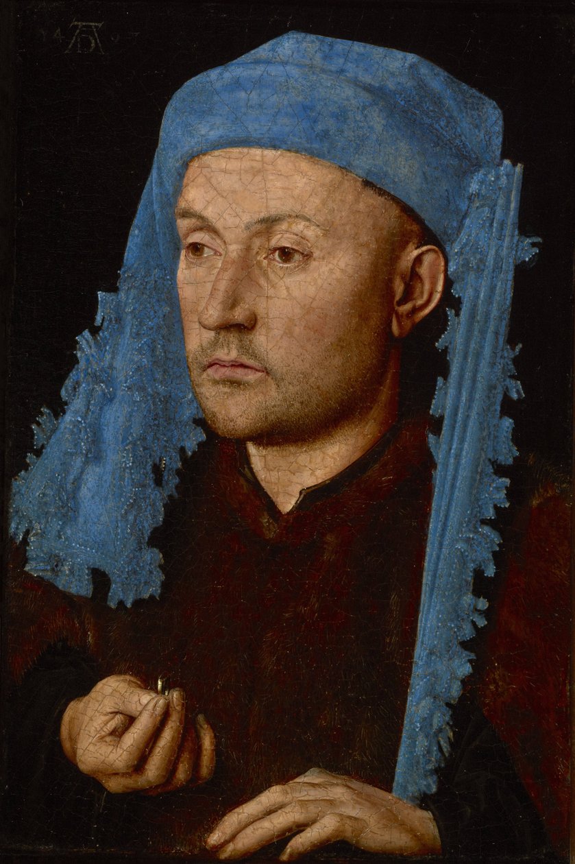 Portret van een man met een blauwe kaproen (Man met Ring), c.1429 door Jan van Eyck