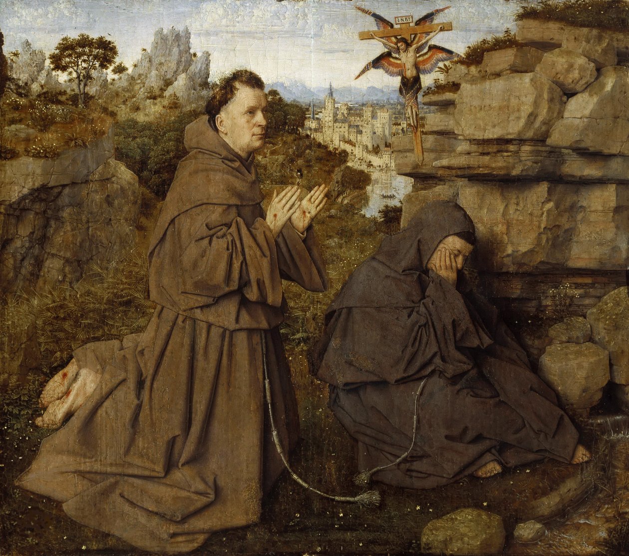 Sint Franciscus van Assisi Ontvangt de Stigmata, ca. 1430 door Jan van Eyck