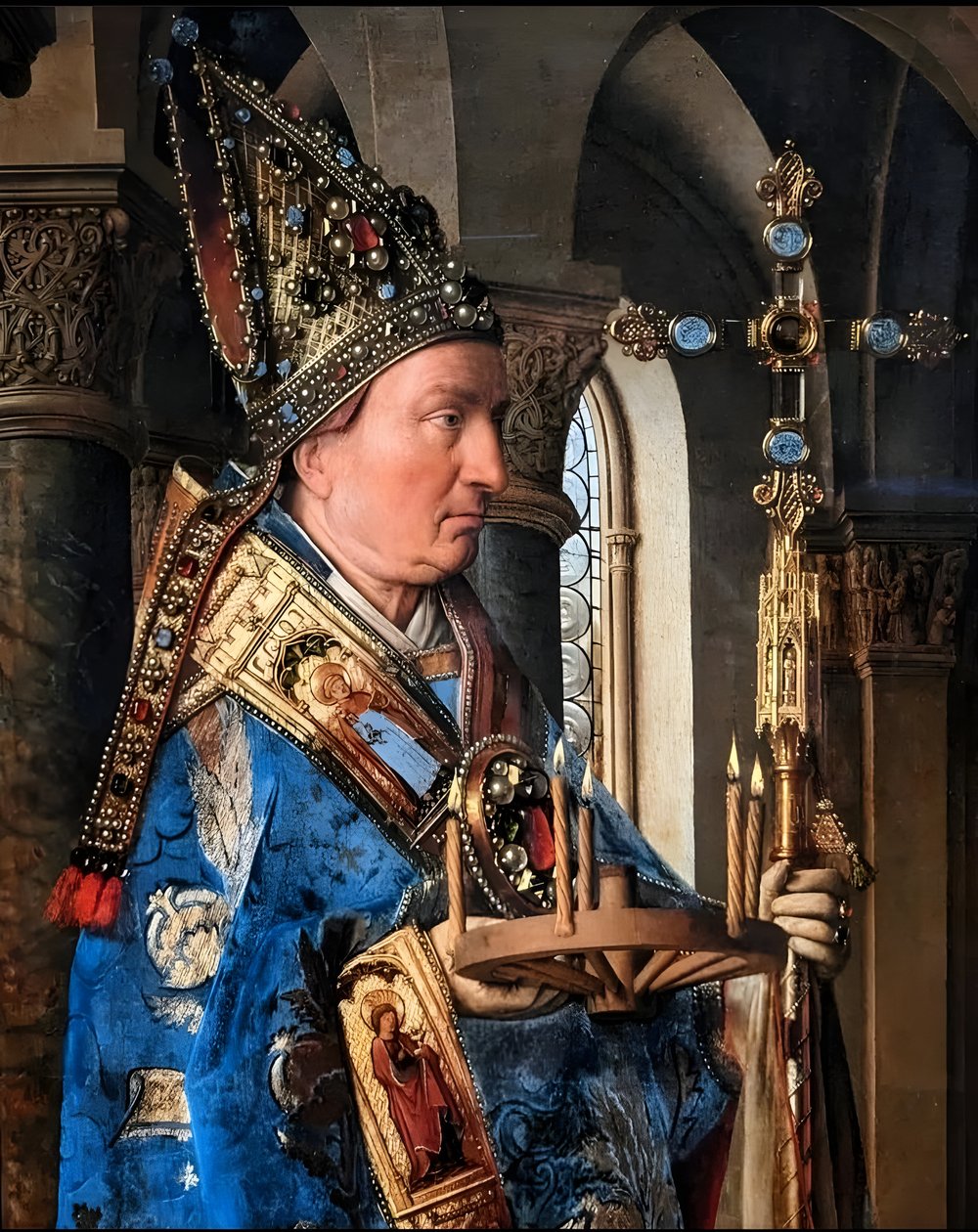 Maagd en kind met kanunnik van der Paele door Jan van Eyck