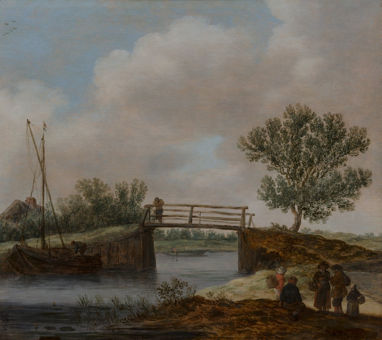 Landschap met brug, ook wel bekend als ‘De kleine brug’ door Jan van Goyen