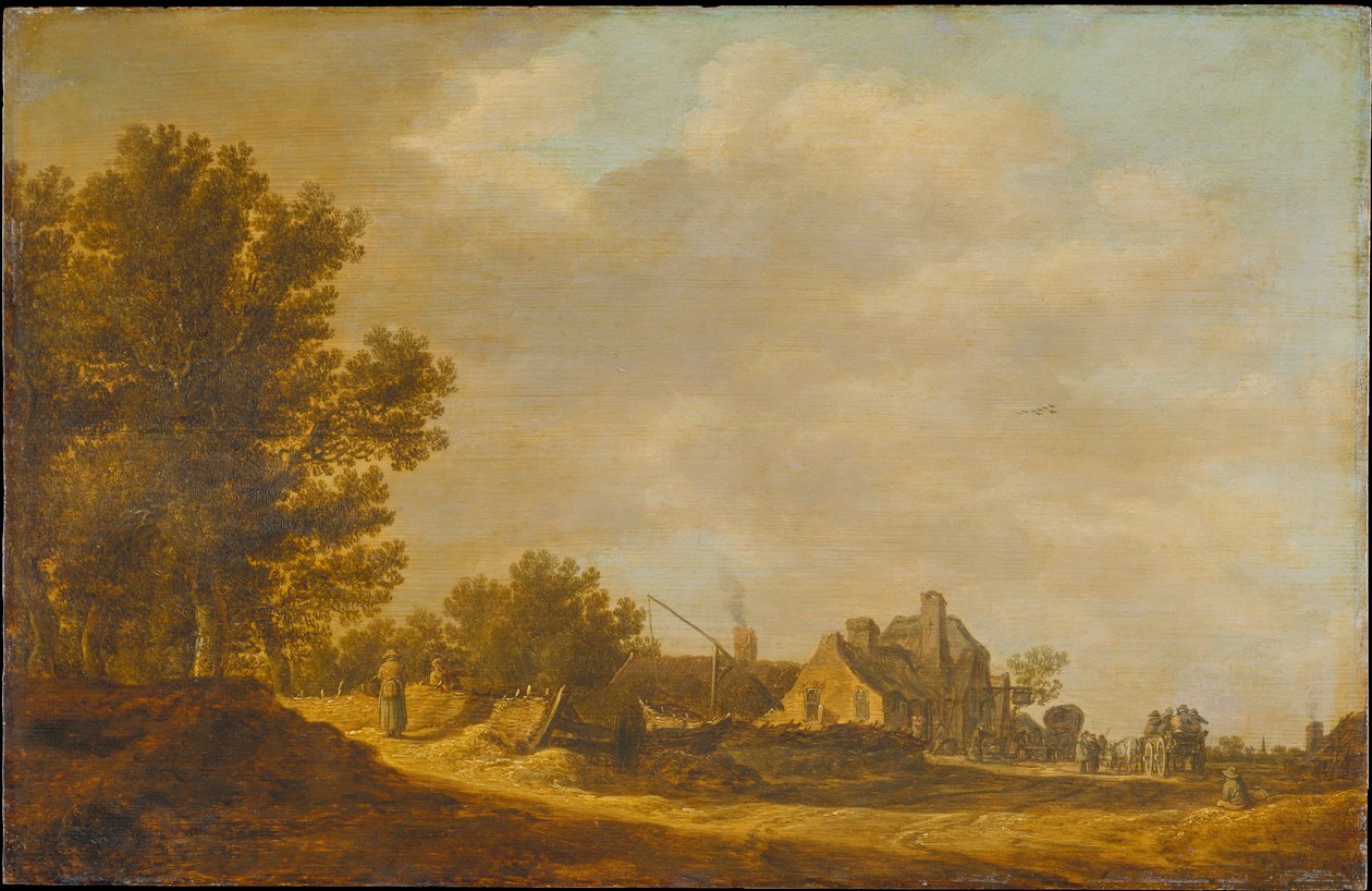 Landschap met herberg door Jan van Goyen