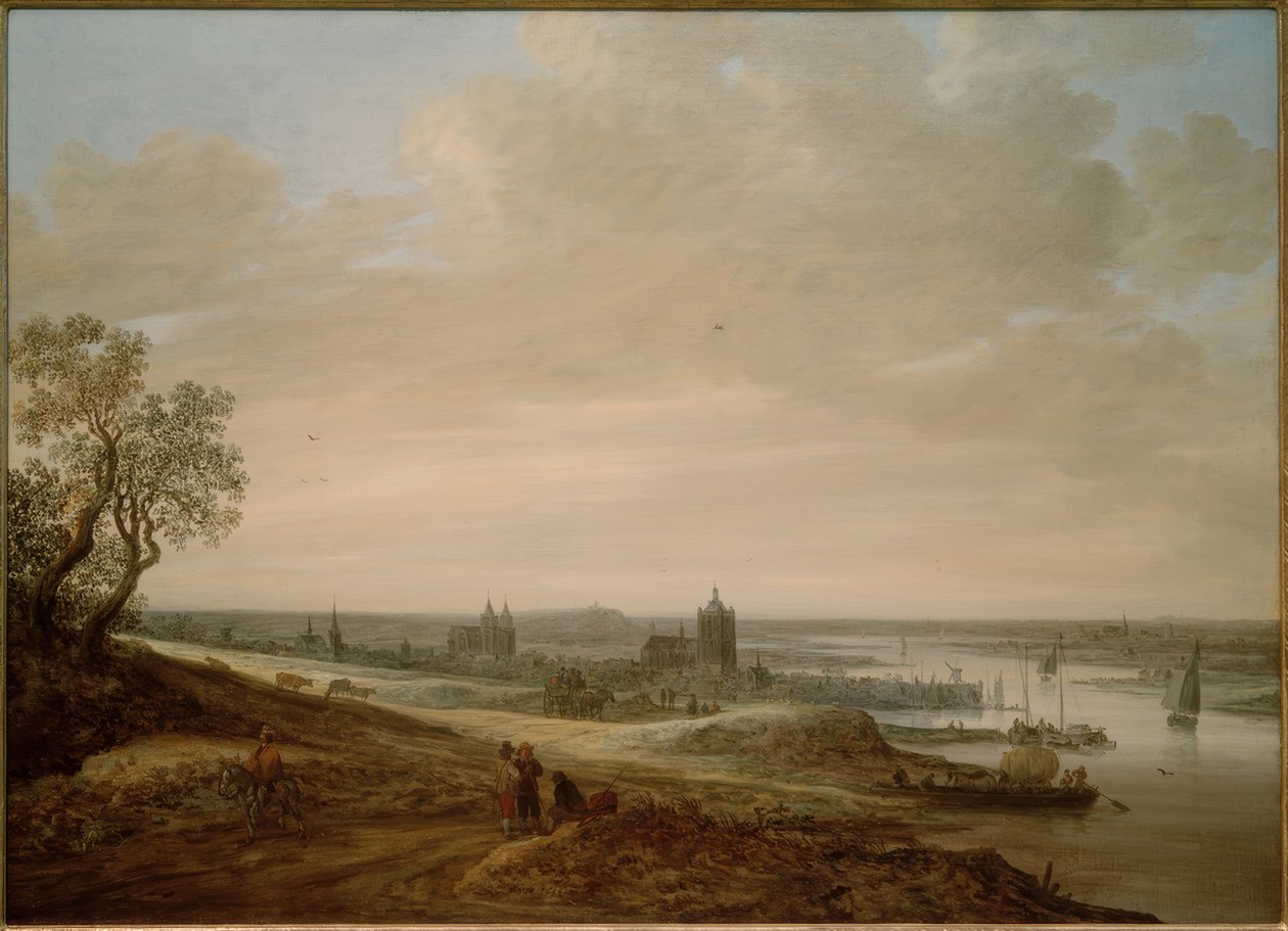 Panorama-landschap met uitzicht op Arnhem door Jan van Goyen