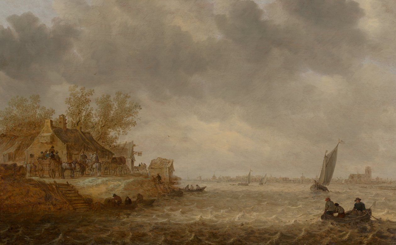 View of Dordrecht from Papendrecht door Jan van Goyen