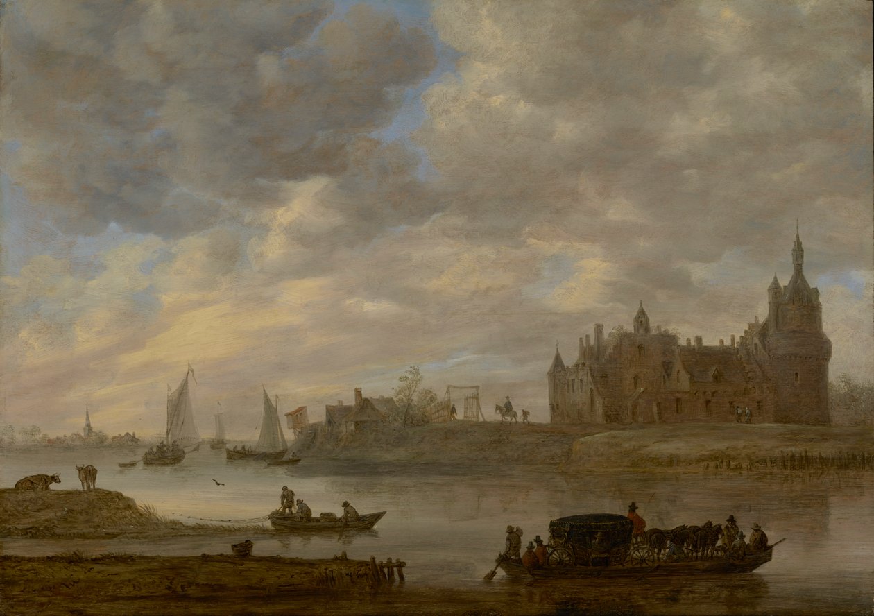 Uitzicht op kasteel Duurstede bij Wijk bij Duurstede door Jan van Goyen
