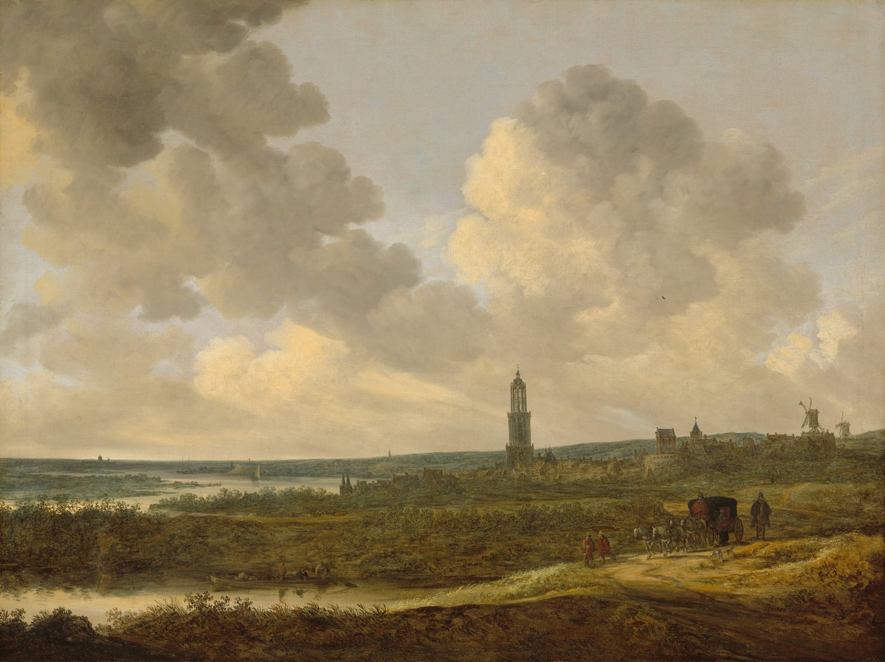 Uitzicht op Rhenen door Jan van Goyen
