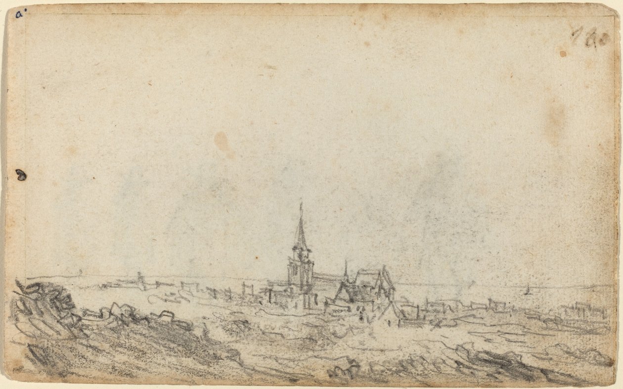 Uitzicht op Scheveningen (recto) door Jan van Goyen
