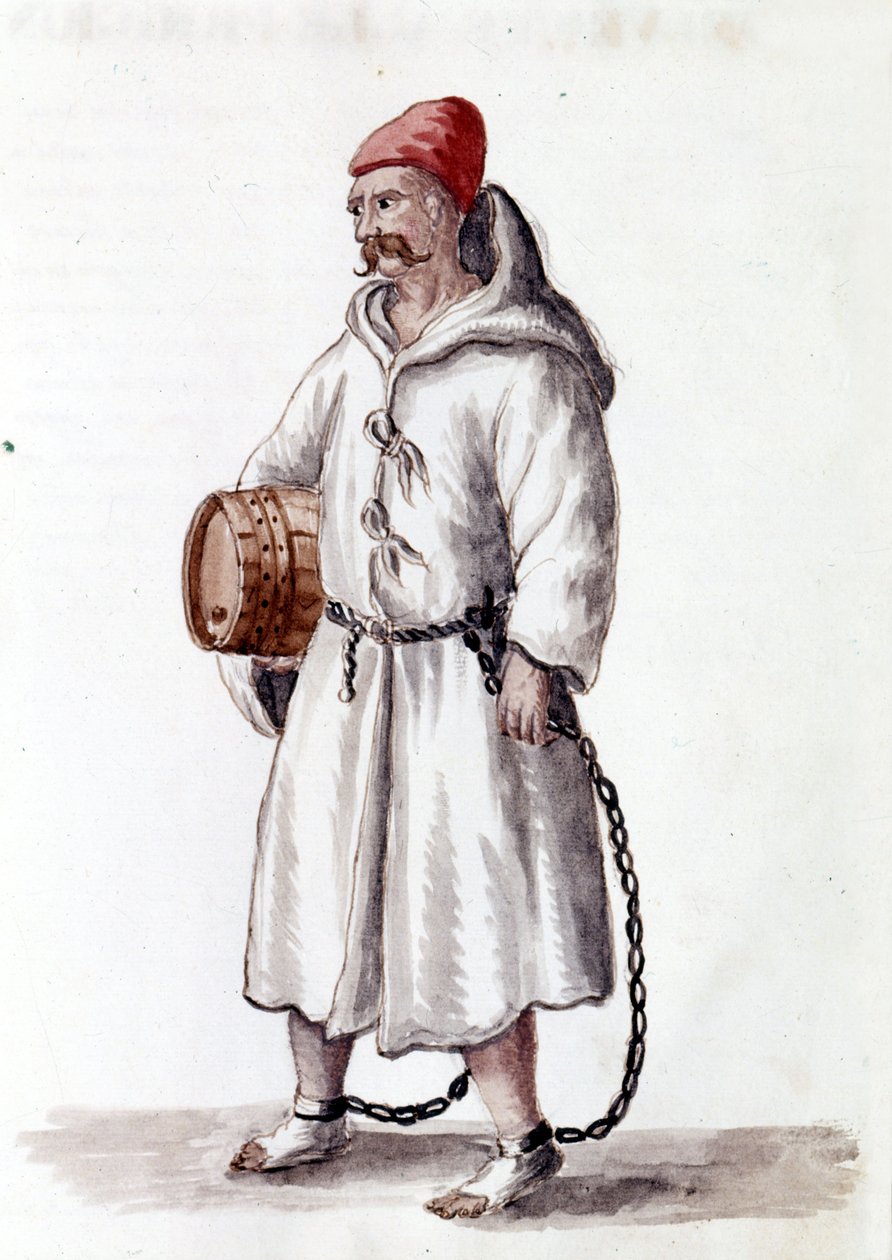 Galerian kabel. 17e - 18e eeuw. Aquarel en inkttekening uit het manuscript 