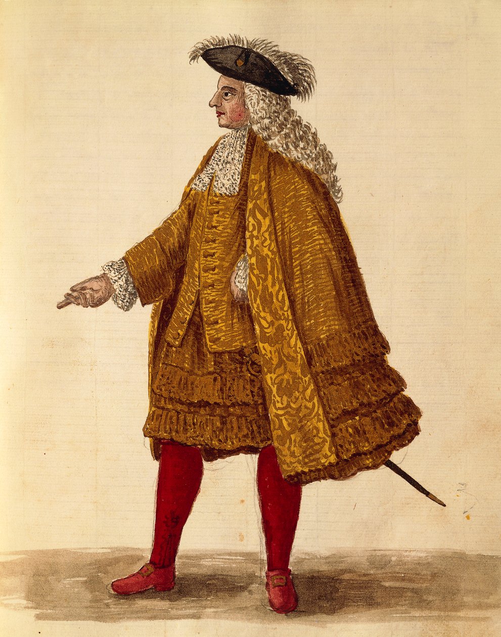Riddergewaad, Gli Abiti de Veneziani, uit geïllustreerd kostuumboek door Jan van Grevenbroeck