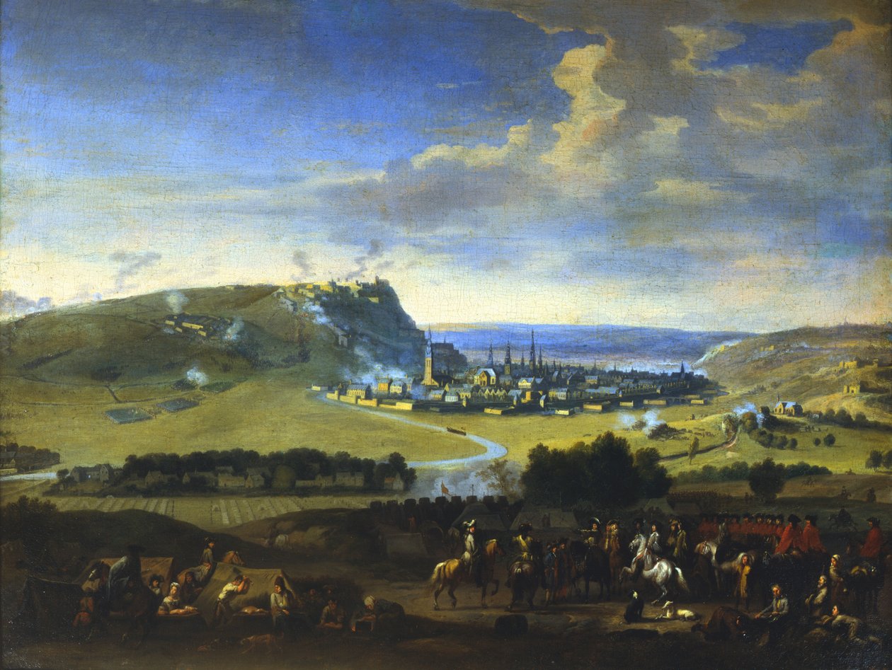 Het Beleg van Namen, scène voor de laatste aanval, 5 augustus 1695 door Jan van Huchtenburg