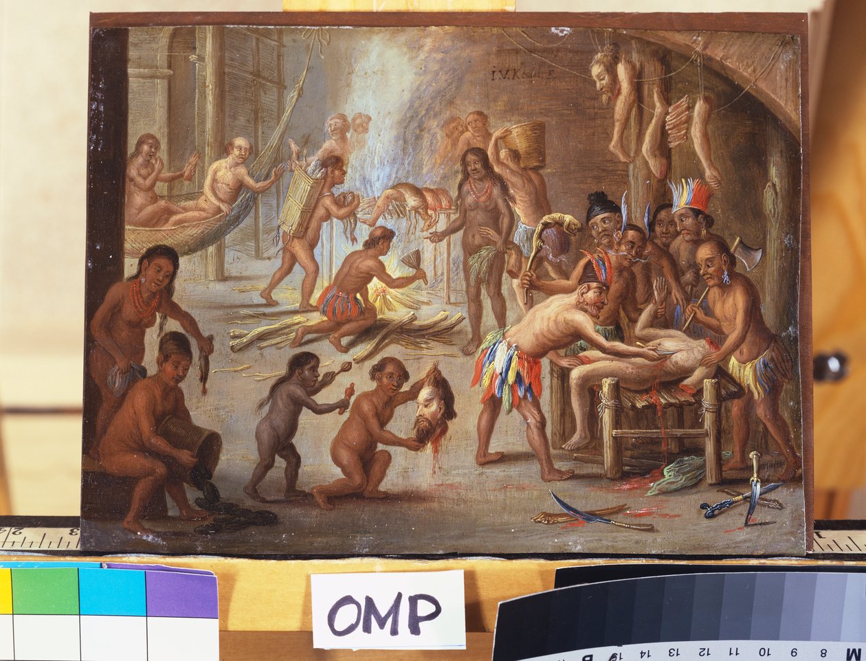 Indianen als kannibalen door Jan van Kessel