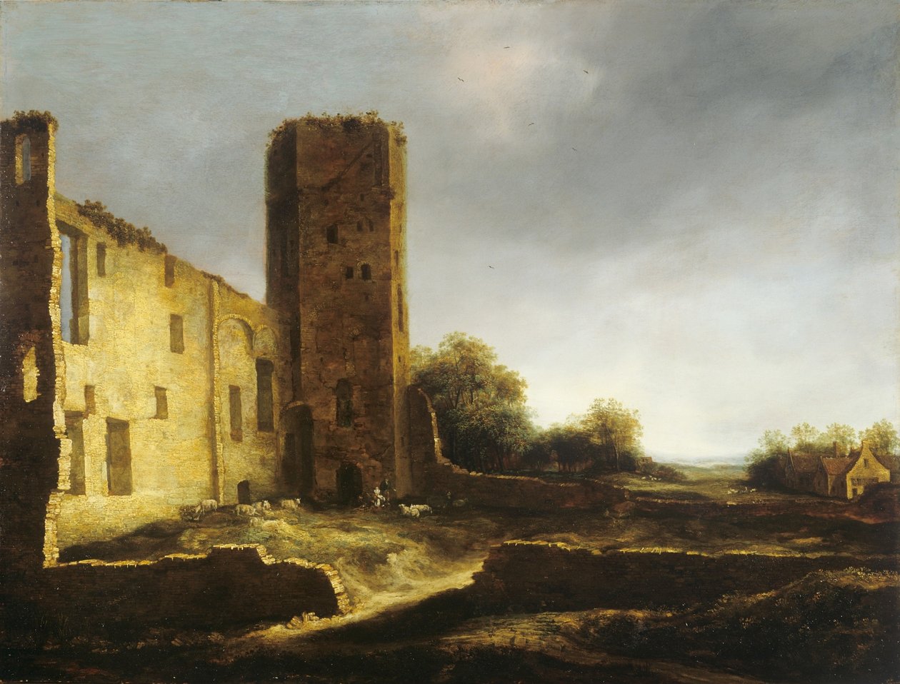 Ruins of Egmond aan den Hoef castle near Alkmaar door Jan van Kessel