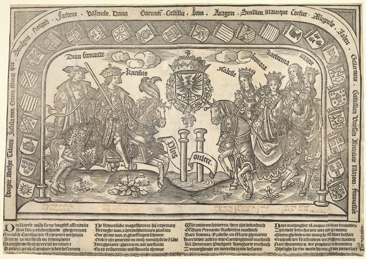 De zes kinderen van Filips de Schone: Eleonora van Castilië, Karel V, Isabella van Oostenrijk, Ferdinand I, Maria en Catharina, ca. 1523 door Jan van Nieulandt