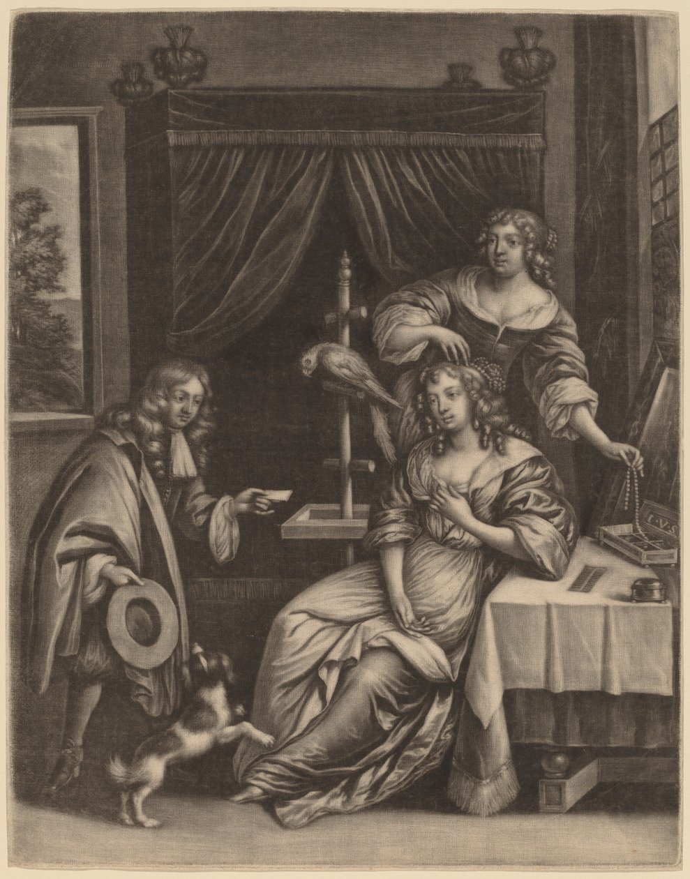 Jongen die een Brief aan een Vrouw Bezorgt door Jan van Somer